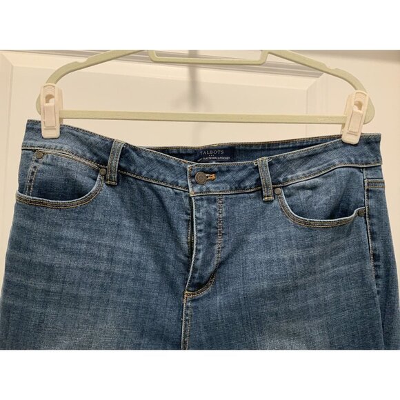 Talbots Jeans Size 16 Simply Flattering 5 Pocket Blue Wide Bottom - Picture 2 of 7